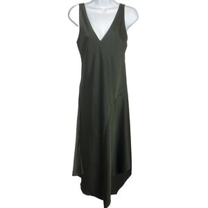 AllSaints Womens Small Satin Asymmetrical‎ Slip Dress Luxury Forest Fairygrunge